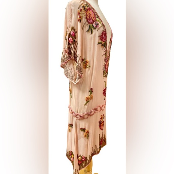 TRACY REESE Silk Chiffon Beaded Dress w/Slip NWT 12 - Picture 7 of 16